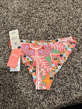 Maaji Coral, Mint & Orange Patterned Bikini Bottom